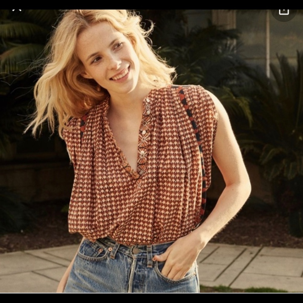 Doen Darjeeling sleeveless blouse tank xs